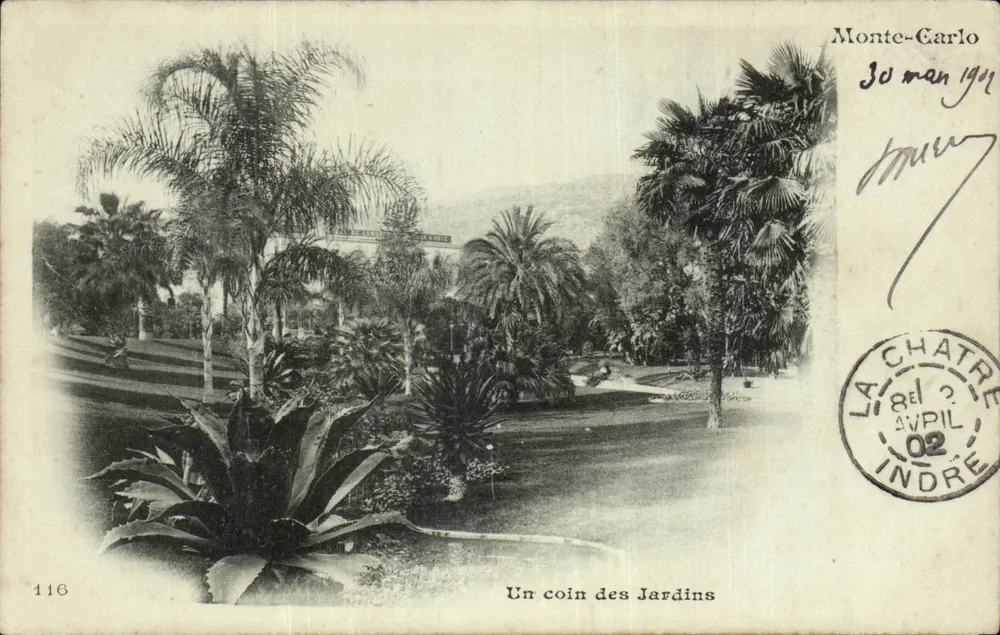 Monte-Carlo — Ein Eckbereich der Gärten — La Chatre, n°116 - Vorderseite