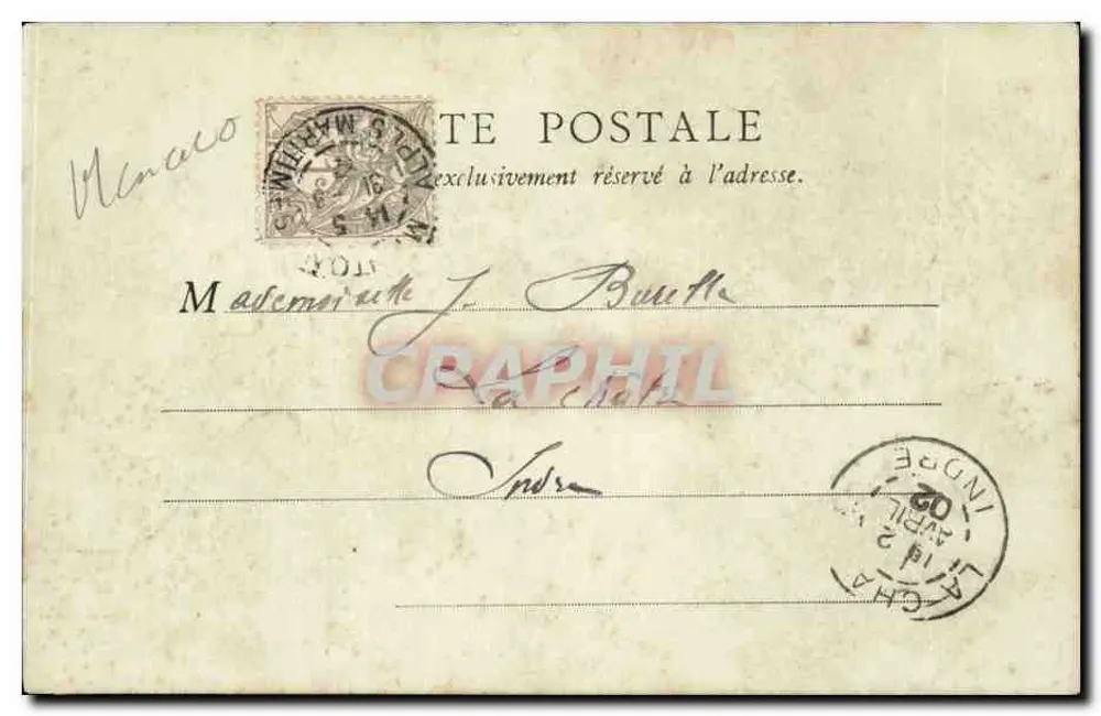 Monte-Carlo — Ein Eckbereich der Gärten — La Chatre, n°116 - Rückseite