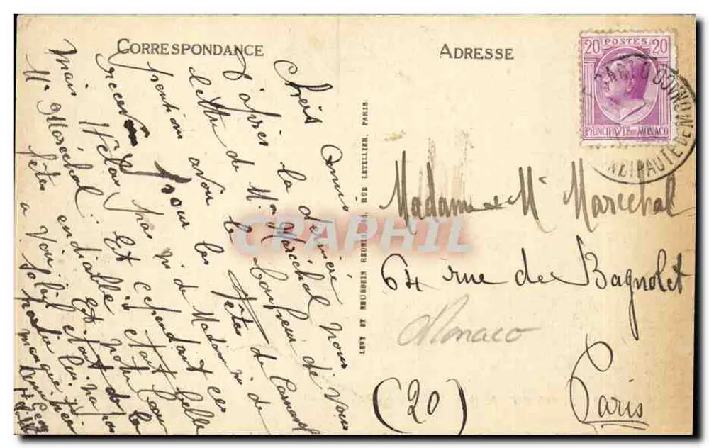 Monte-Carlo — Os Jardins — The Gardens — Selecta, n°102 - Verso