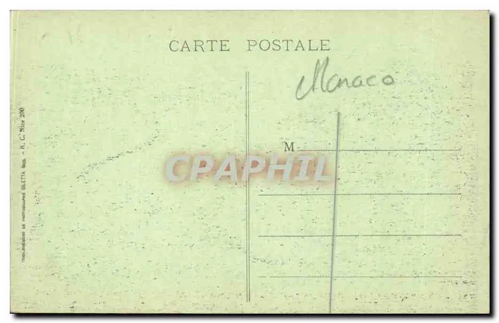 Monte-Carlo - Spielhalle (Glück und Pech) — Edition Gletta, Nr. 821 - Rückseite