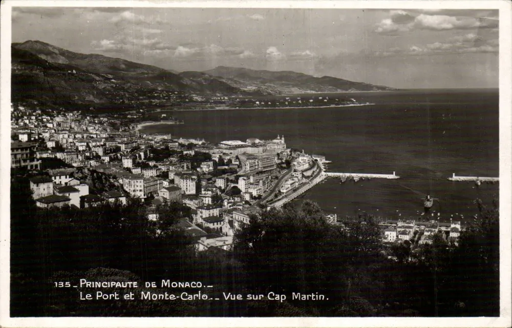 Principalität Monaco — Der Hafen und Monte-Carlo — Aussicht auf Cap Martin — Edition La Côte, n°135 - Vorderseite