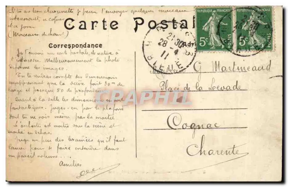 PARIS — Interior do Ópera — C.M. n°32 - Verso
