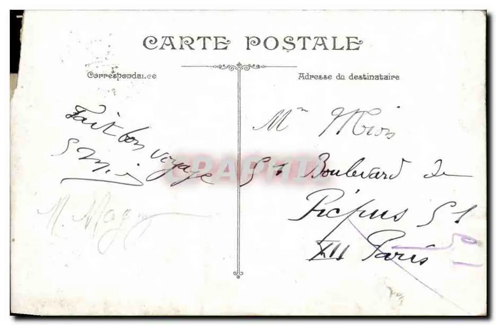 Paris. A Place Cligny — vista da praça com monumento central — editor 'Graphique' n°2126 - Verso
