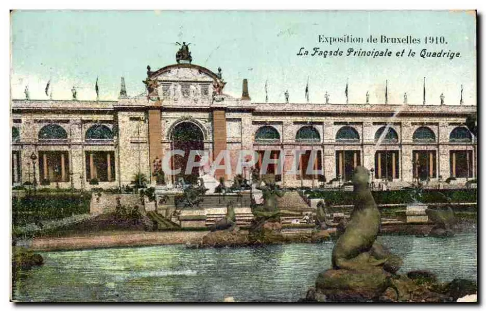 Ausstellung von Brüssel 1910 — Hauptfassade und Quadrigue — unbekannter Verleger - Vorderseite