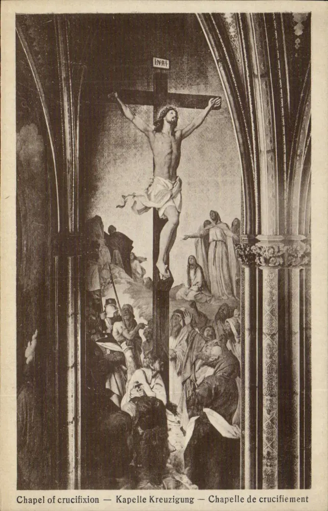 Chapelle de crucifiement — scène de crucifixion — éditeur Franz Hermes, Stolzenfels - Recto