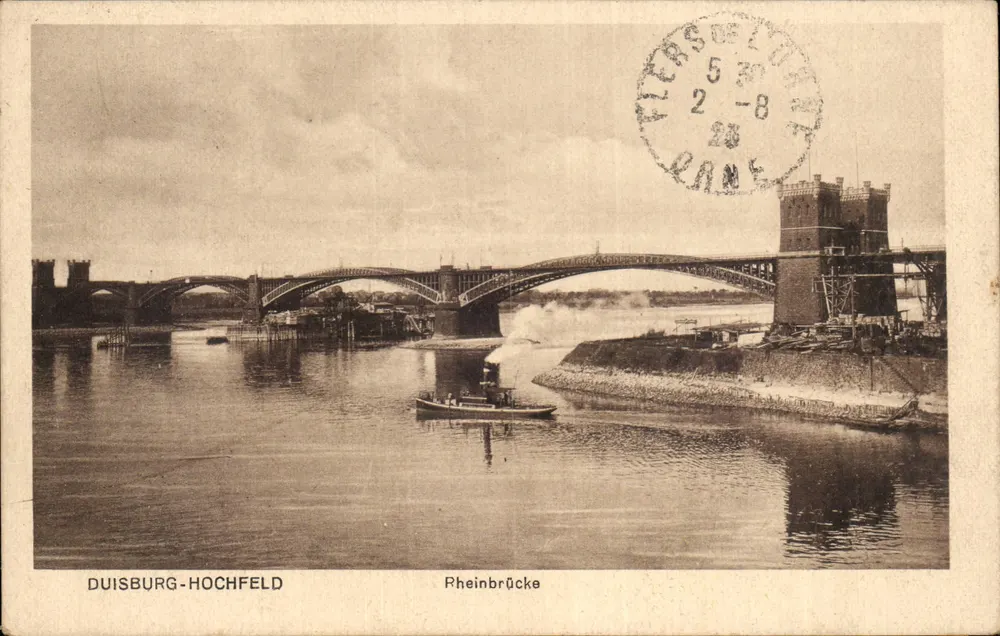 Duisburg-Hochfeld — Puente sobre el Rin — editor no identificado - Anverso