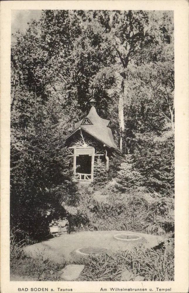 Bad Soden a. Taunus — Am Wilhelmsbrunnen und Tempel — Lindeweg Klement, Frankfurt a. M. - Vorderseite