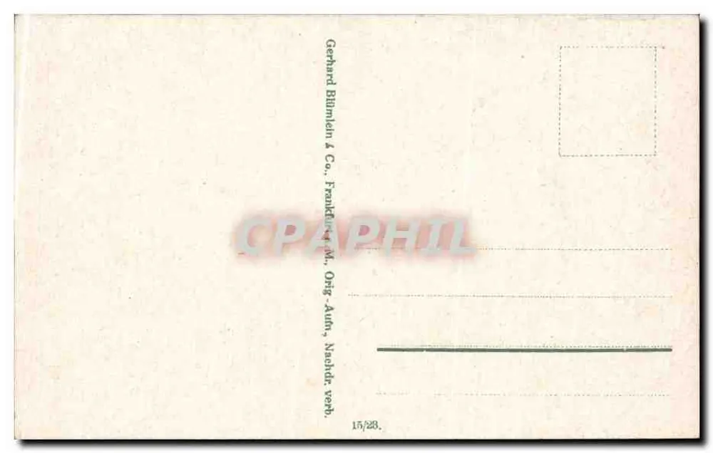 Bad Nauheim, Neue Trinkkur-Anlage — Verlag Gerhard Bilmlein & Co. Frankfurt, Original-Auen, Nachdruck Nr. 15/28 - Rückseite
