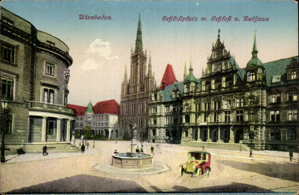Wiesbaden — Schlossplatz mit Schloss und Rathaus — n° 113 - Vorderseite