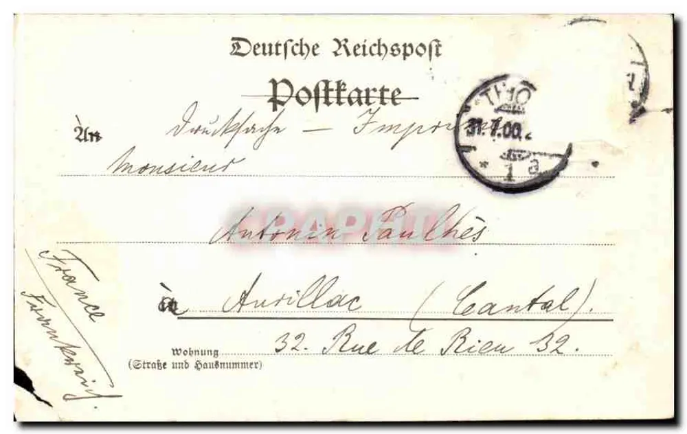 Langenmarkt com o portão verde — Danzig — Editora Otto Müller, Marburg - Verso