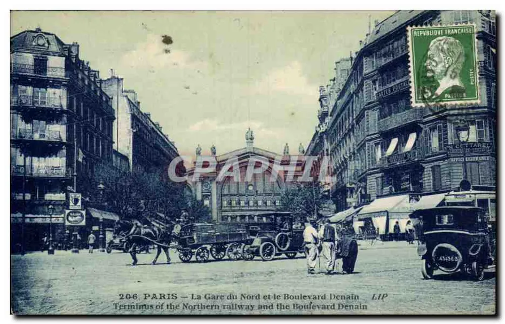 Paris — Die Gare du Nord und der Boulevard Denain — LIP - Vorderseite
