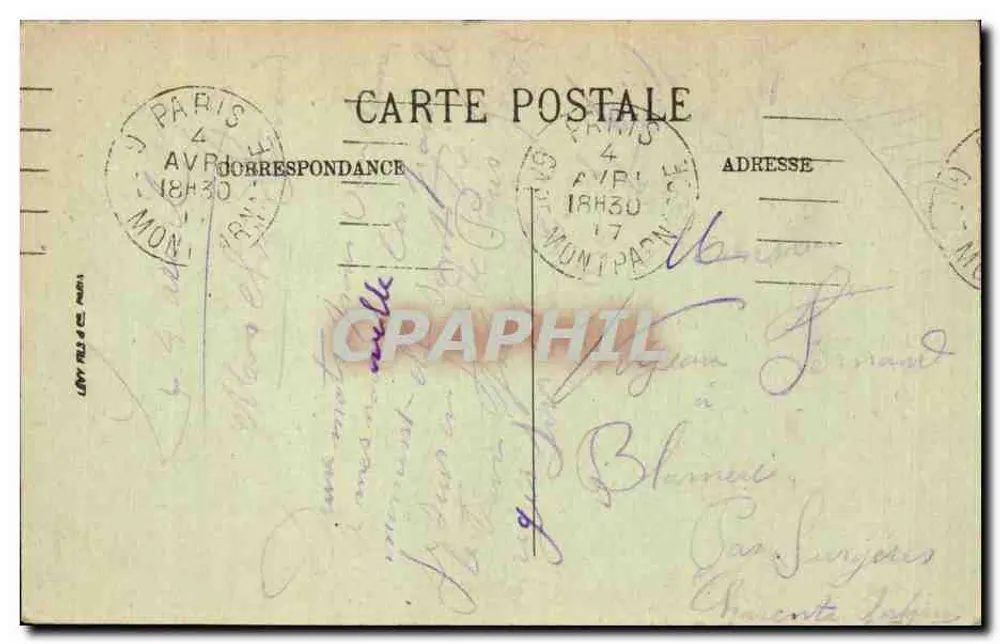 Paris — A Estação da Norte — LL. n° 1780 - Verso