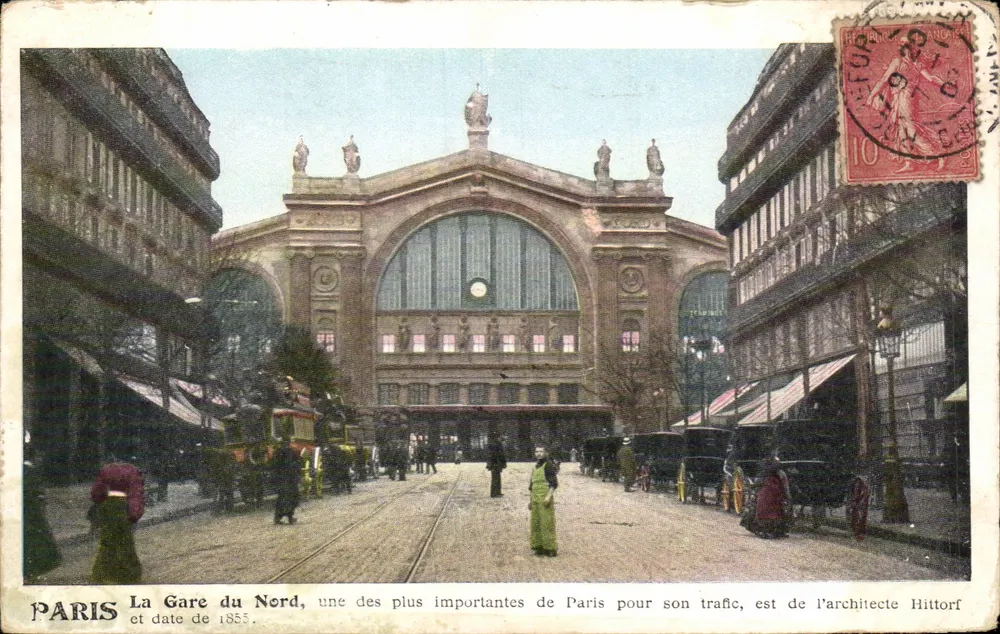 Paris — A Gare du Nord, 1855 — editor anônimo, número de série não visível - Frente