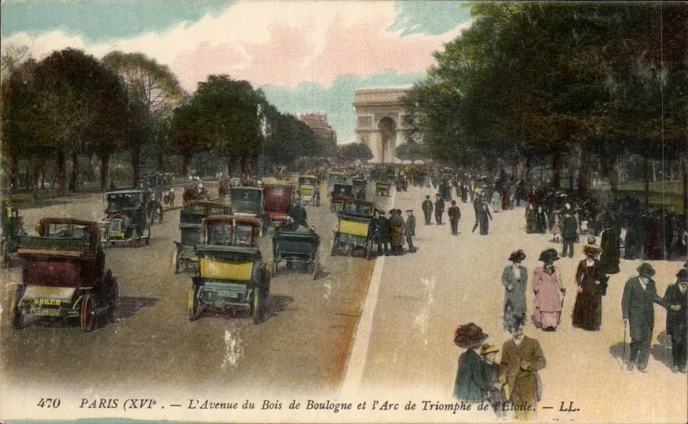 Paris (XVIe) — Die Avenue du Bois de Boulogne und der Arc de Triomphe de l'Étoile — LL. — n° 470 - Vorderseite