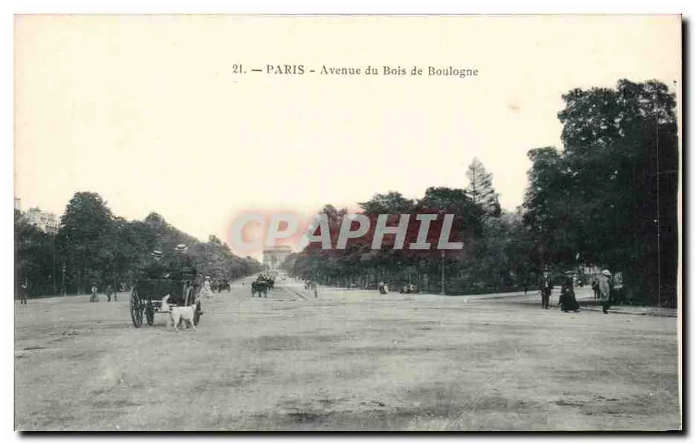 Paris - Avenue du Bois de Boulogne — Panoramablick — unbekannter Verleger, Nr. 21 - Vorderseite