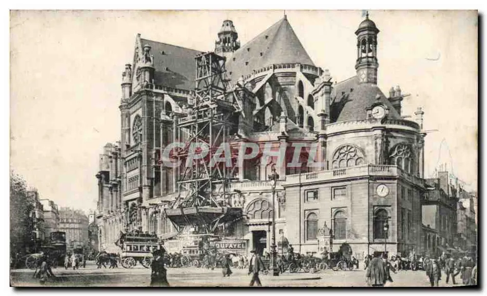Igreja de Santa Elisabeto de Paris — obras em andamento — editor Dufaye - Frente