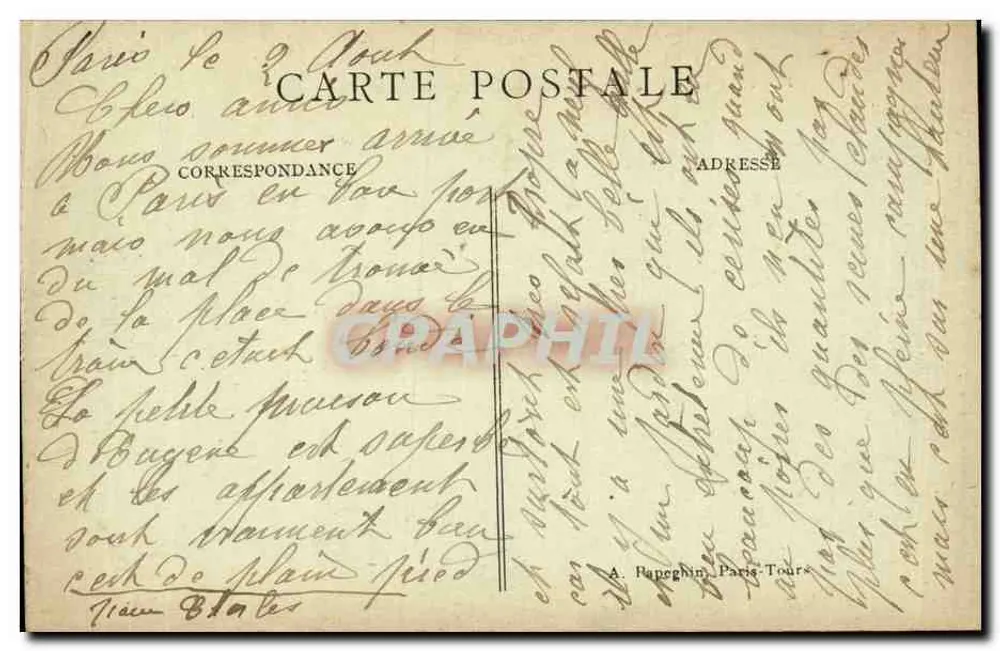 Paris — A Estação de Lyon — A.P. 208 - Verso