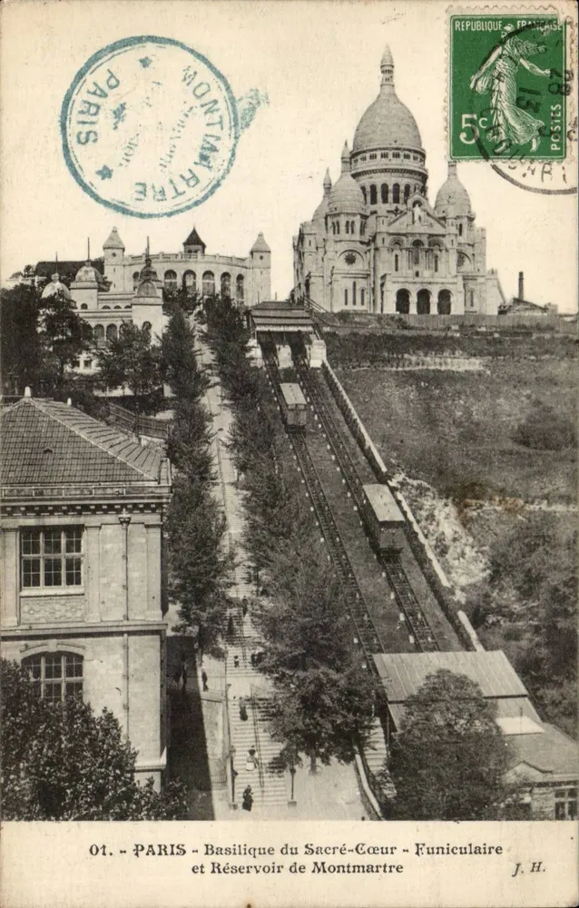 PARIS - Basilika des Heiligen Herzens - Seilbahn und Reservoir von Montmartre — J.H. Verlag - Vorderseite