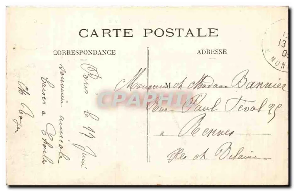 Paris — A Gare du Nord — Editor anônimo, n° 557 - Verso