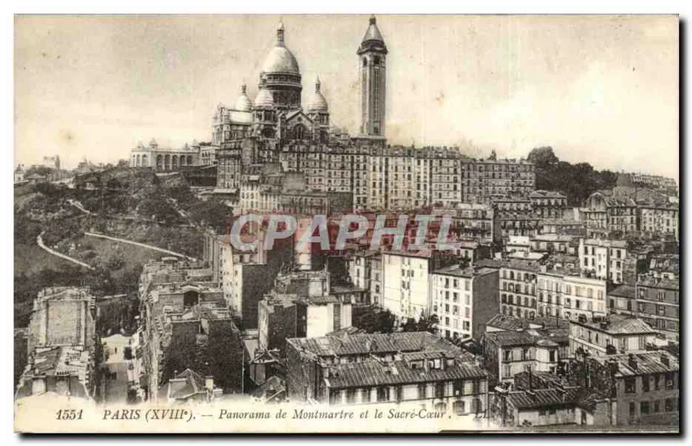Paris (18. Jahrhundert) — Panorama von Montmartre und dem Sacré-Cœur — n° 1551 - Vorderseite