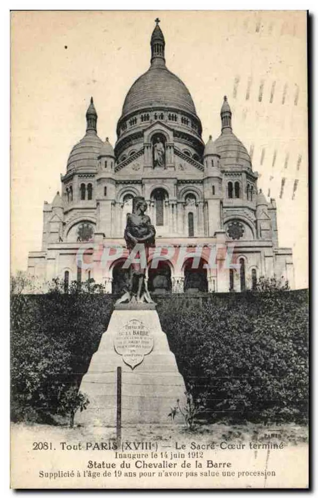 Das Heilige Herz von Montmartre — Eröffnet am 14. Juni 1912 — Status des Ritters der Barre — Verlag Paris, Nr. 2081 - Vorderseite