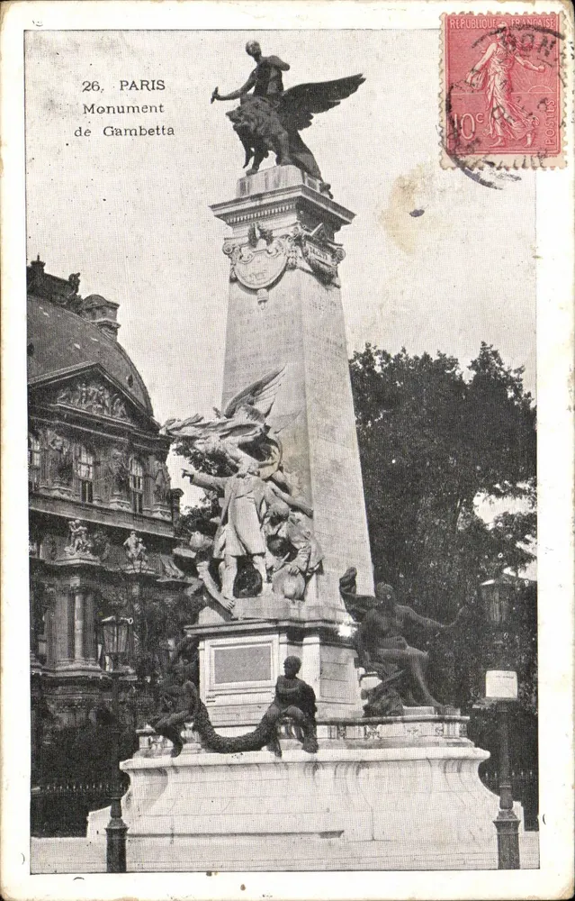 Monumento de Gambetta — Paris — editor desconhecido, n° 26 - Frente