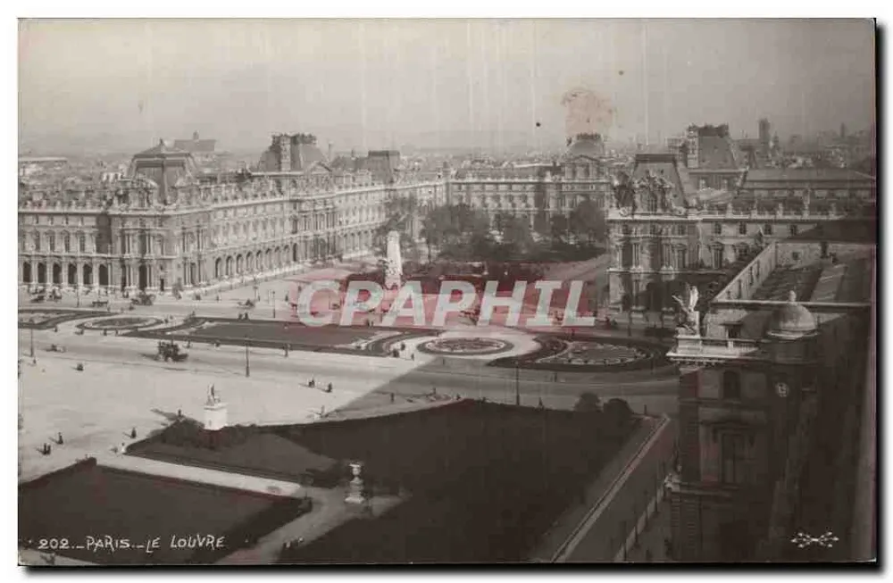 Paris - O Louvre — vista aérea — n°202 - Frente