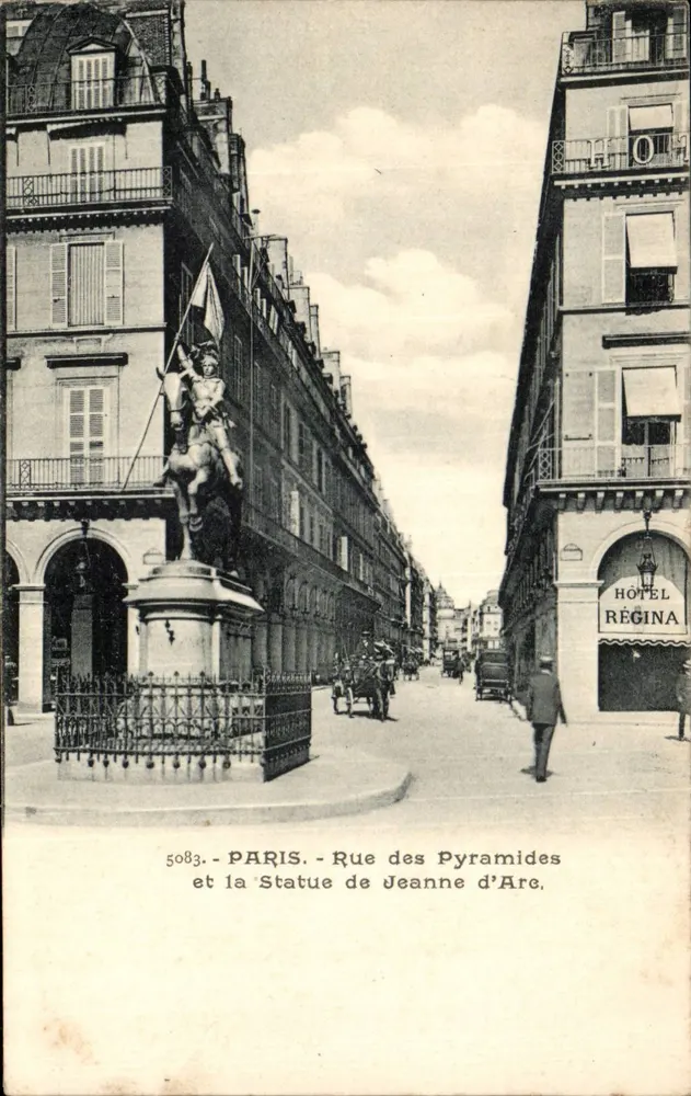 Paris - Rue des Pyramides e a Estátua de Jeanne d'Arc — editor anônimo, n° 5083 - Frente