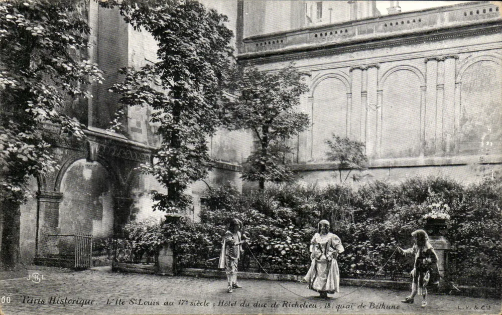 Île Saint-Louis im 17. Jahrhundert; Hotel des Herzogs von Richelieu, 18, quai de Bethune — Paris Historisch, J.B.L. - Vorderseite