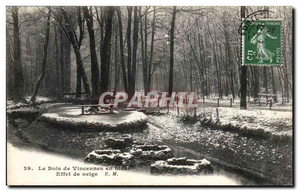 Der Bois de Vincennes im Winter — E. M. — E. Malcuit, phot. publ., Paris - Vorderseite