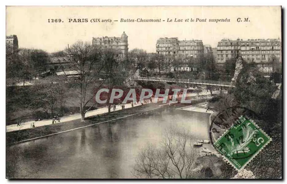 Paris (XIXe arr.) — Buttes-Chaumont — Der See und die Hängebrücke — C.M. — Nr. 1269 - Vorderseite