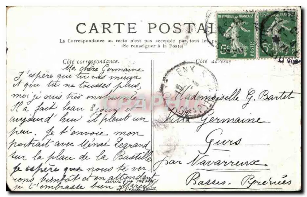 PARIS — La columna de la Bastilla. - Reverso