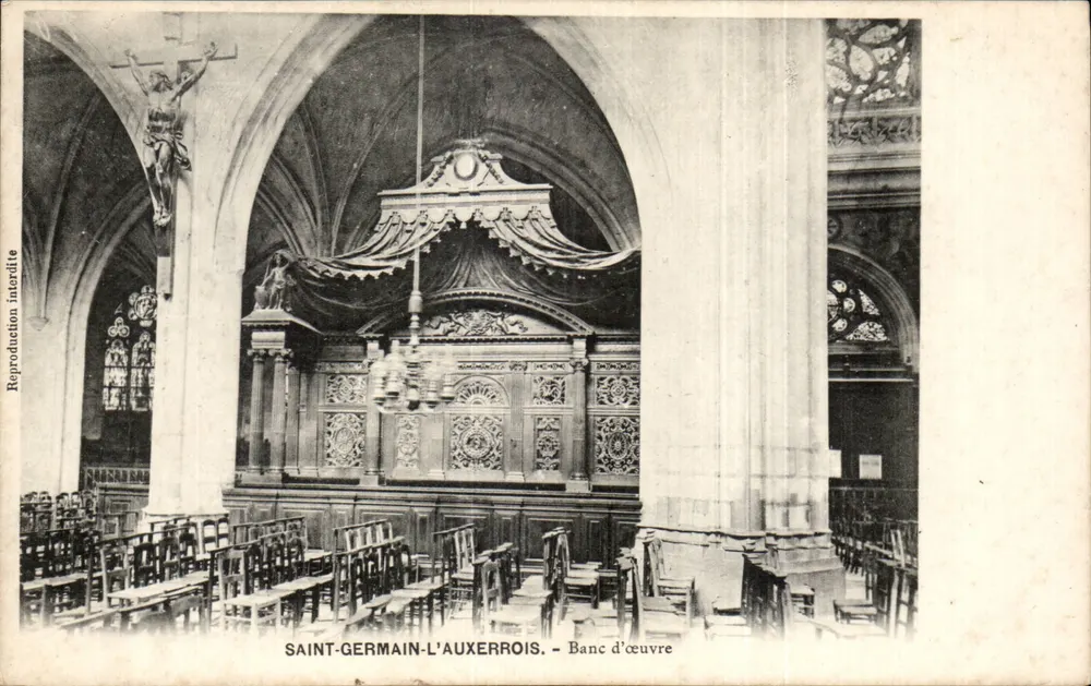Saint-Germain-l'Auxerrois — Banco de Oração — Reprodução Proibida - Frente