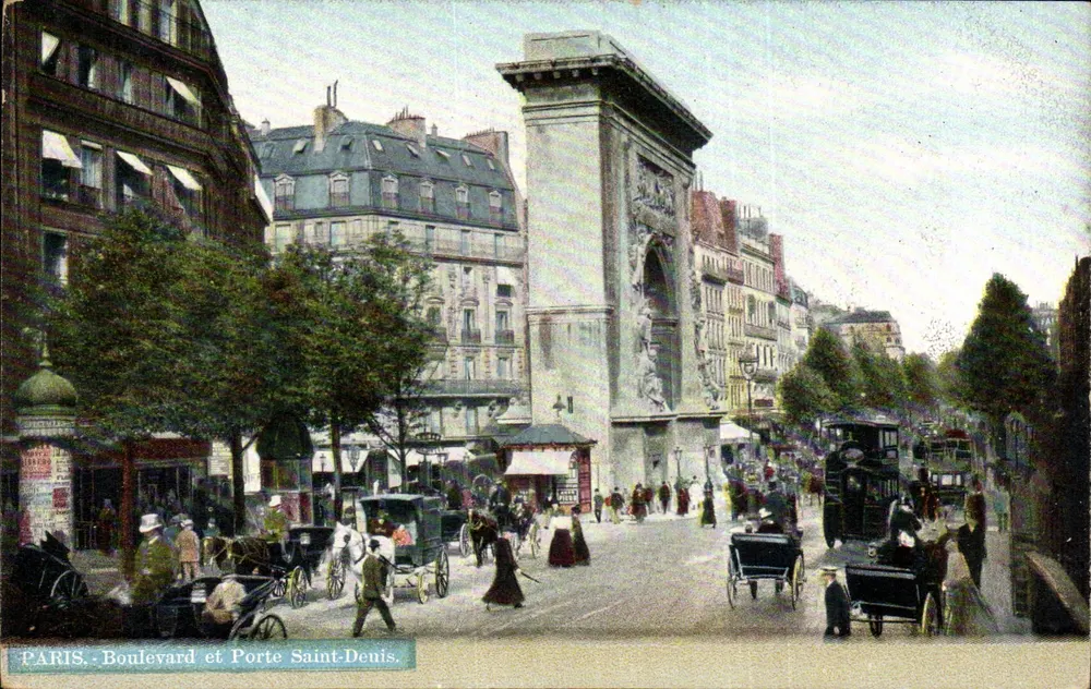 Paris - Boulevard e Porta Saint-Denis — S. editor, 1925 - Frente