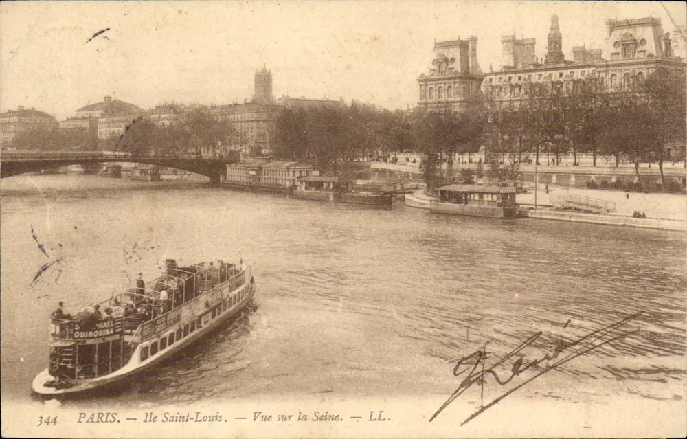 Paris — Île Saint-Louis — Ansicht der Seine — LL. — N° 344 - Vorderseite