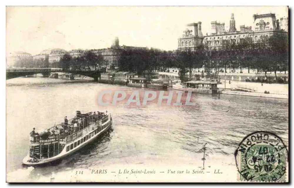 Paris — Insel Saint-Louis — Blick auf die Seine — LL. — Verlag LL. — n° 314 - Vorderseite