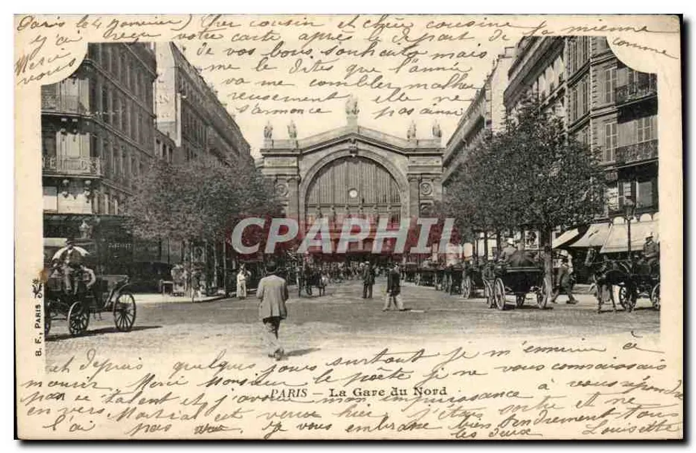 Paris - A Estação da Norte — vista da entrada principal — B.F. PARIS 5 - Frente