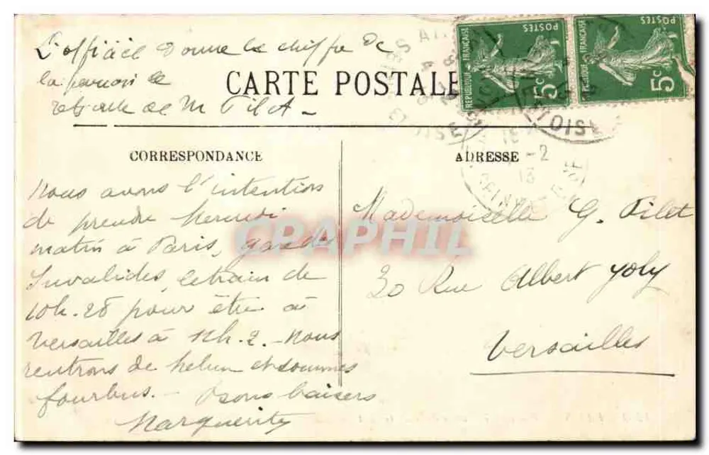 PARIS — Vista em direção à Ponta do Vert Galant — LL. — 1930 - Verso