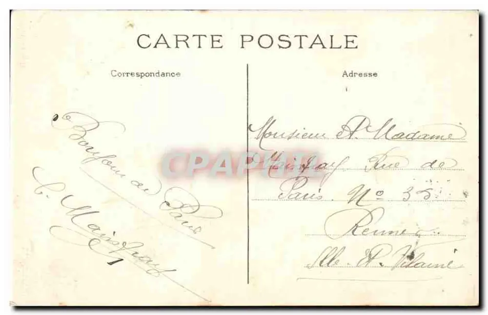 Beeld van de Republiek — Parijs — A. B. n°39 - Achterkant