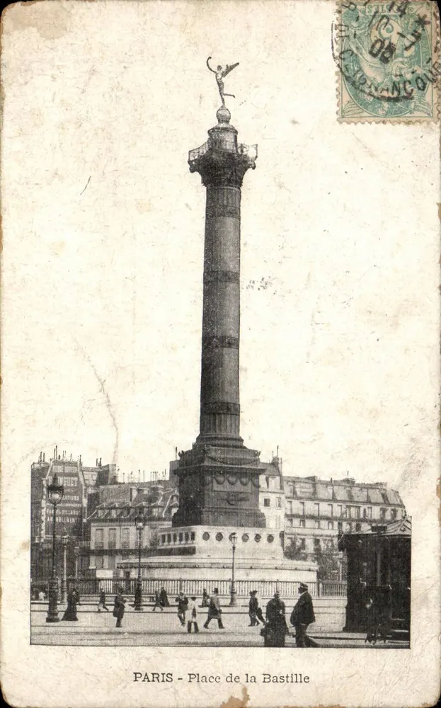 Paris - Place de la Bastille — Coluna da Bastilha — editor não visível - Frente