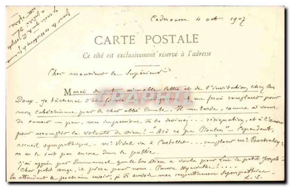 Paris - Igreja de São Nicolau dos Campos - G. I. - n° 160 - Verso