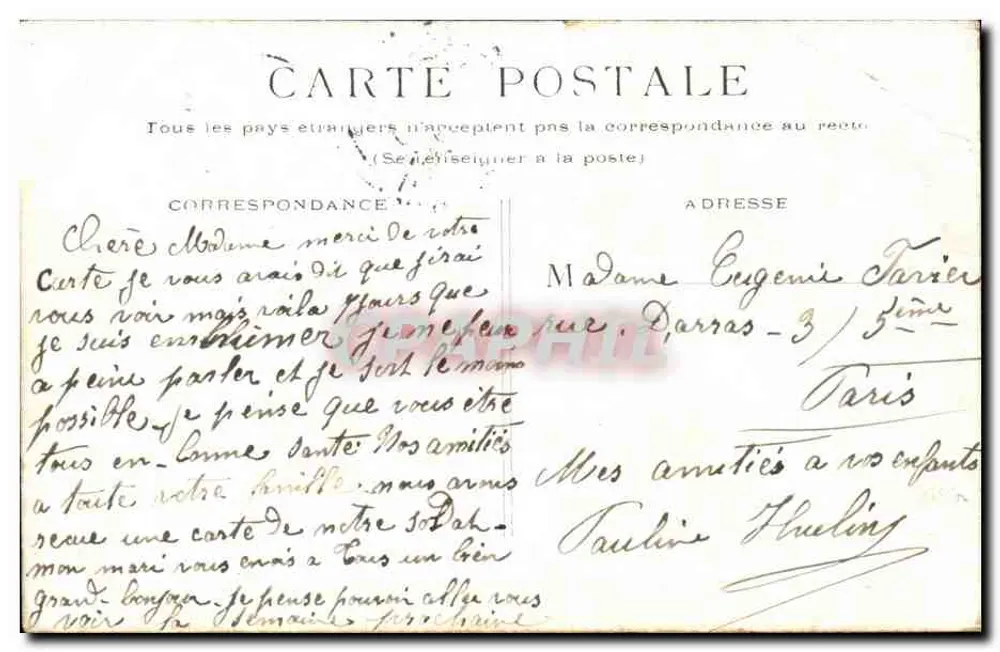 PARIS - A Estação da Norte — editor WEYET, número de série não visível - Verso