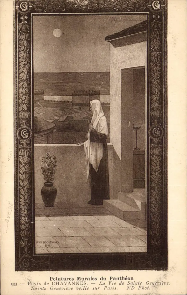 Sainte Geneviève bewacht Paris — Wandgemälde des Panthéon — Puyis de Chavannes — n°555 - Vorderseite