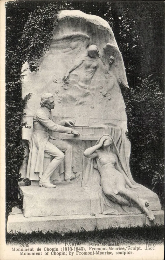 Monumento de Chopin (1810-1849) — Parc Monceau, Paris — escult. Fromont-Meurise - Frente