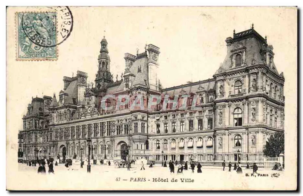 PARIS - Hotel de Ville — B. F., Paris, n° 47 - Frente