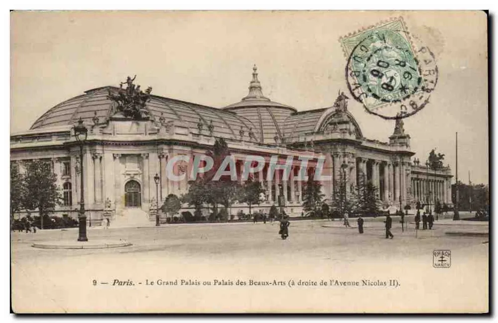 Paris — O Grande Palácio ou Palácio das Artes Belas (à direita da Avenida Nicolas II) — Narcy - Frente