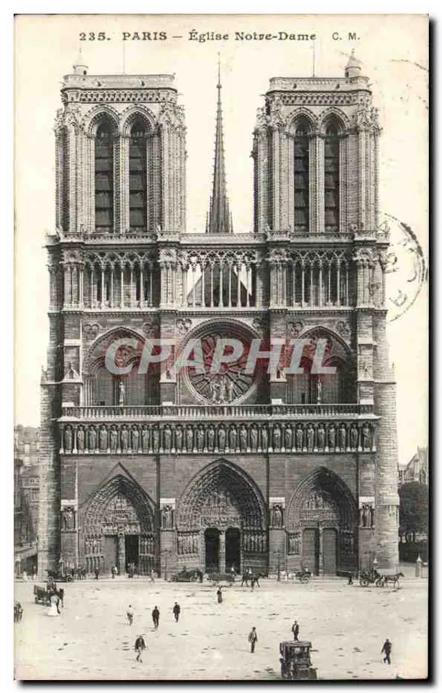 Paris — Igreja de Nossa Senhora de Paris — C.M. n°235 - Frente