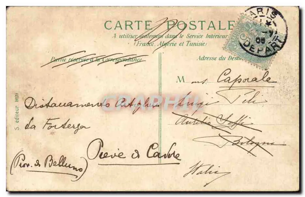 Paris - Porta e Boulevard Saint-Martin — editor La Forderza, número de série não visível - Verso