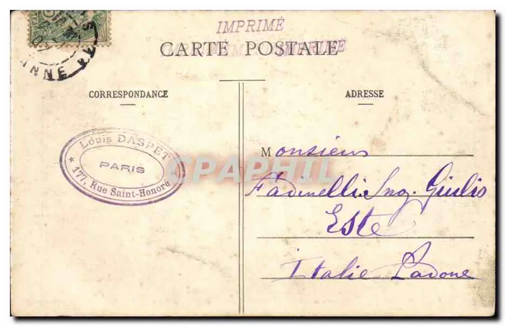 Paris - A Porta Saint-Martin — editor Dubonnet, n°465 - Verso