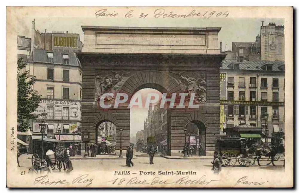Paris — Porta Saint-Martin — N. G., Paris, n°17 - Frente